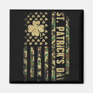 Happy st patricks day american flag camouflageHapp Magnet