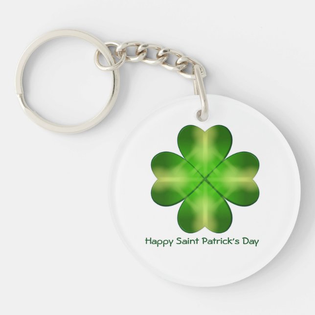Happy St Patrick's Day and Good Luck Key Ring (Front)