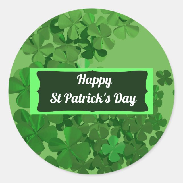 Happy St Patrick's Day and Good Luck Personalised Classic Round Sticker (Front)