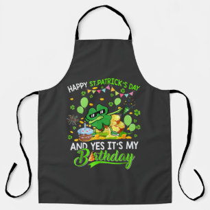 Happy St Patricks Day and My Birthday Shamrock Apron