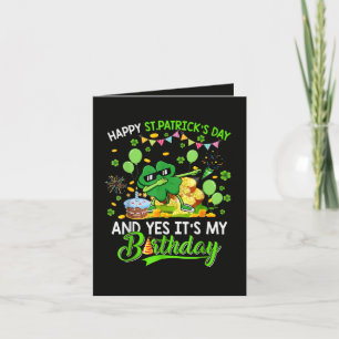Happy St Patricks Day and My Birthday Shamrock Holiday Card