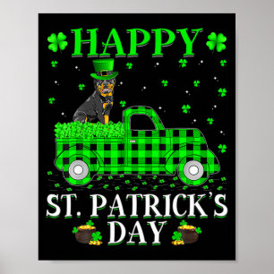 Happy St Patricks Day And Shamrock T Shirt Poster