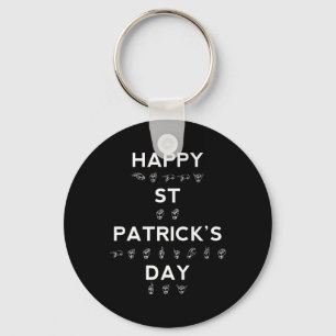 Happy St Patrick's Day ASL Deaf Awareness Key Ring