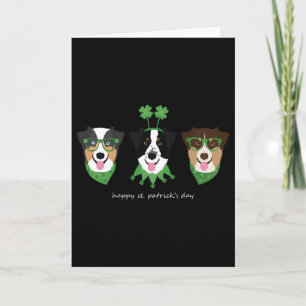 Happy St Patricks Day Australian Shepherd Dogs Cut Card