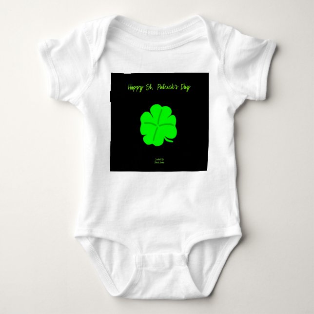 Happy St.  Patrick's Day Baby Jersey Bodysuit (Front)