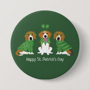 Happy St Patricks Day Beagle Dogs 7.5 Cm Round Badge