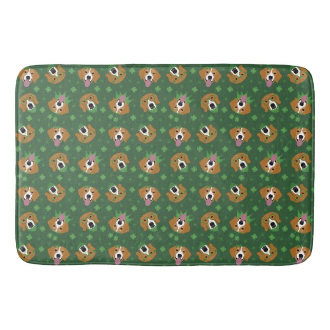 Happy St Patricks Day Beagle Dogs Bath Mat (Front)