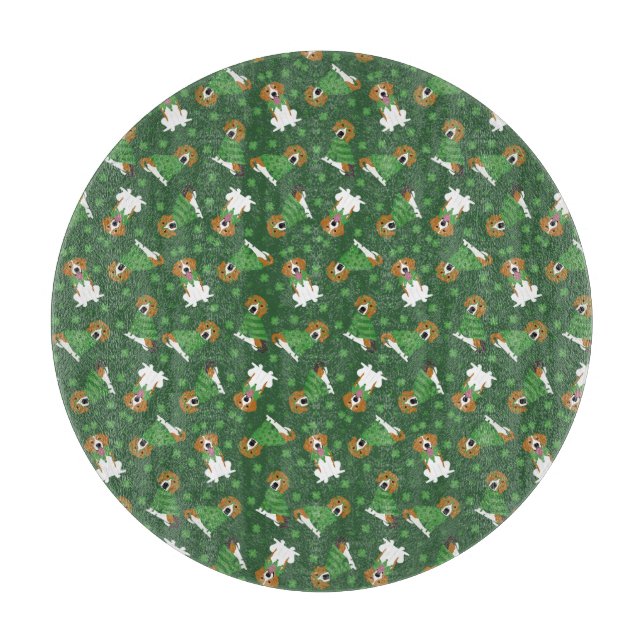 Happy St Patricks Day Beagle Dogs Cutting Board (Front)