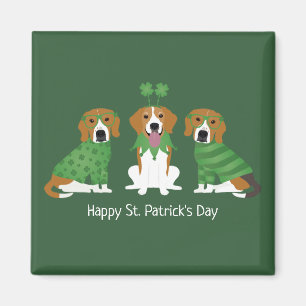 Happy St Patricks Day Beagle Dogs Magnet