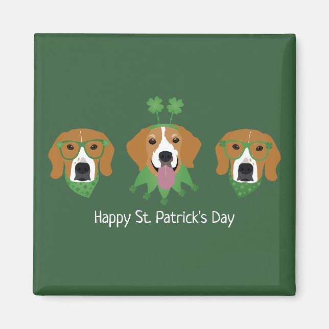 Happy St Patricks Day Beagle Dogs Magnet (Front)