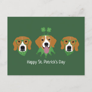 Happy St Patricks Day Beagle Dogs Postcard