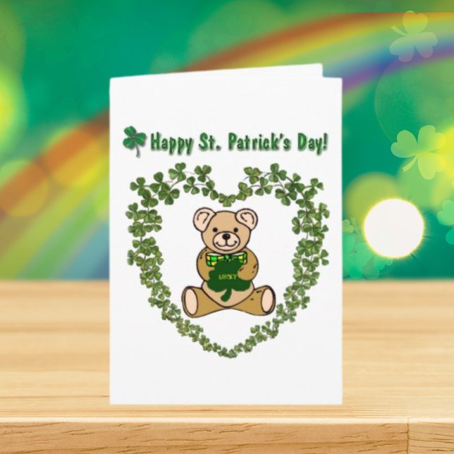 Happy St. Patrick's Day Bear Card (Happy St. Patrick's Day Bear Card)