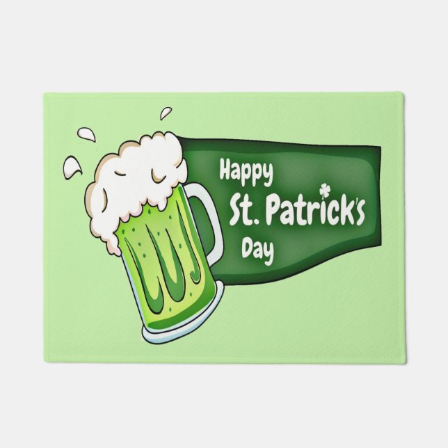 Happy St. Patricks Day Beer Doormat (Front)