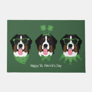 Happy St Patricks Day Bernese Mountain Dogs Doormat