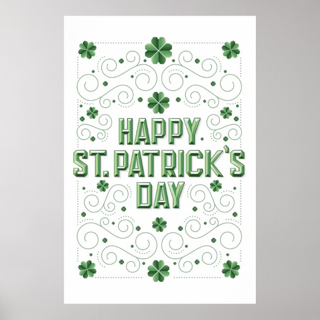Happy St. Patrick's Day (Beveled) Poster 24x36 (Front)