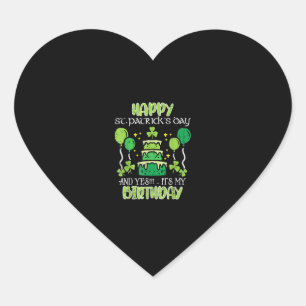 Happy St Patricks Day Birthday Bday Men Women Kids Heart Sticker