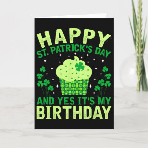Happy St Patricks Day Birthday Saint Paddys Women Card