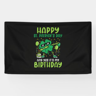 Happy St Patricks Day Birthday Shamrock Dab Bday P Banner