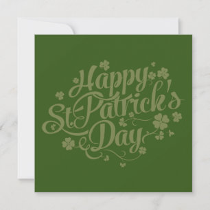 Happy St Patrick's Day // Blank Shamrock Greetings Holiday Card