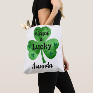 Happy St. Patrick's Day Blessed and Lucky Tote Bag
