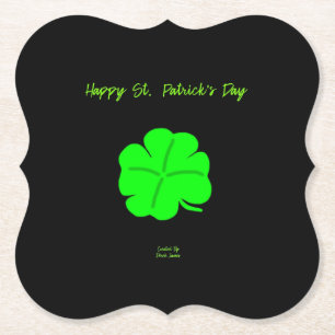 Happy St. Patrick's Day Bracket Paper Coaster