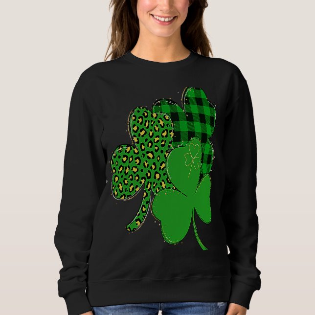 Happy St Patrick's Day  C Lucky Shamrock Irish Sweatshirt (Front)