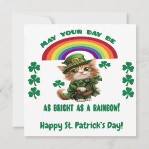 Happy St. Patrick's Day Card   Leprechaun Cat