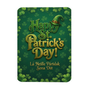 Happy St. Patricks Day Celtic Irish Leprechaun Hat Magnet