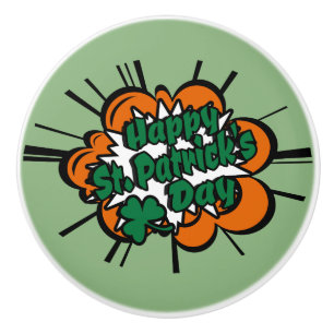 Happy St. Patrick's Day Ceramic Knob