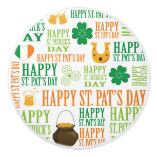 Happy St. Patrick's Day Ceramic Knob