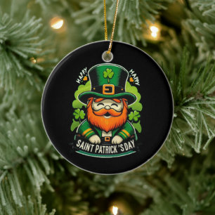 Happy St Patricks Day Ceramic Ornament