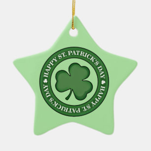 Happy St. Patricks Day Ceramic Tree Decoration