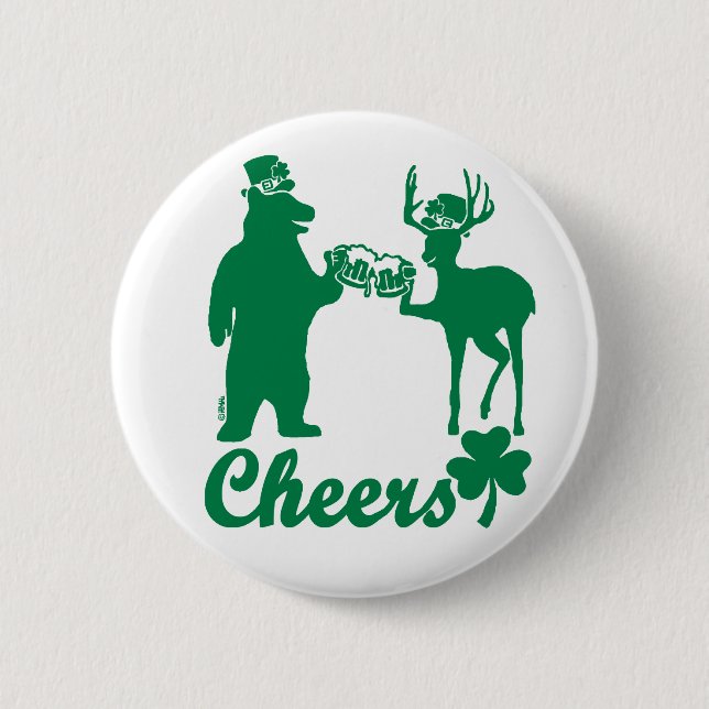 Happy St Patricks Day Cheers! 6 Cm Round Badge (Front)