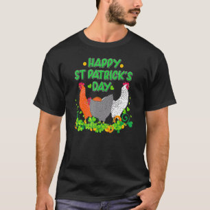 Happy St Patrick's Day Chicken  Farmer Farming Iri T-Shirt