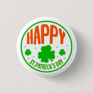 Happy St. Patrick's Day Circle Design 3 Cm Round Badge