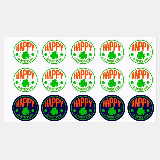 Happy St. Patrick's Day Circle Design-63501 (Sheet)