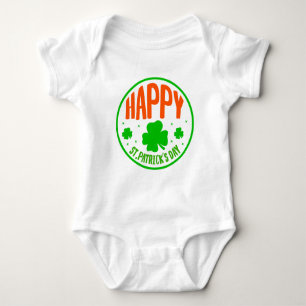 Happy St. Patrick's Day Circle Design-63501 Baby Bodysuit