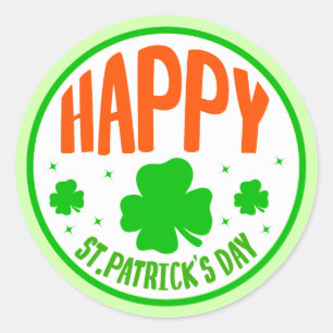 Happy St. Patrick's Day Circle Design-63501 Classic Round Sticker