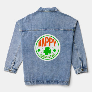 Happy St. Patrick's Day Circle Design-63501 Denim Jacket