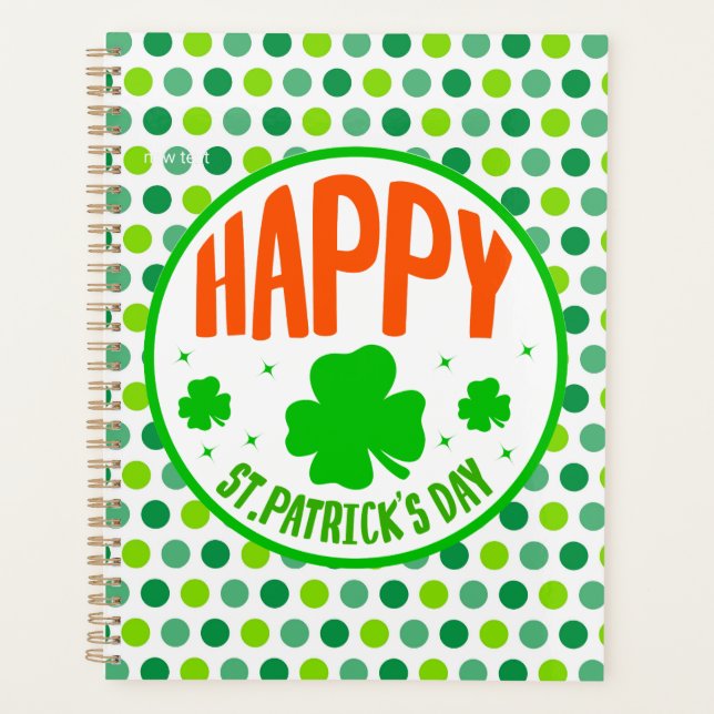 Happy St. Patrick's Day Circle Design-63501 Planner (Front)