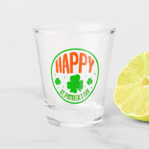 Happy St. Patrick's Day Circle Design-63501 Shot Glass