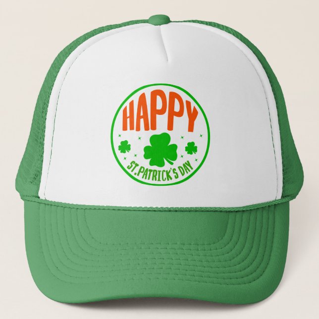 Happy St. Patrick's Day Circle Design-63501 Trucker Hat (Front)