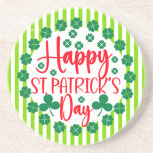 Happy St. Patrick's Day Circle Design-63502 Coaster