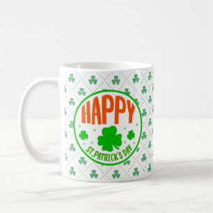 Happy St. Patrick's Day Circle Design Coffee Mug