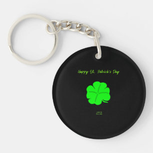Happy St.  Patrick's Day Circle Key Chain
