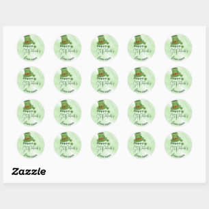 happy st patrick's day classic round sticker