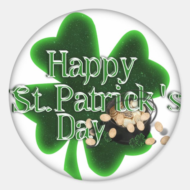 Happy St.Patrick's Day! Classic Round Sticker (Front)