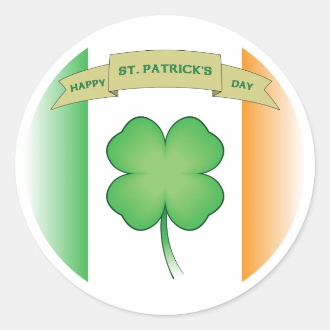 Happy St. Patrick's Day Classic Round Sticker (Front)