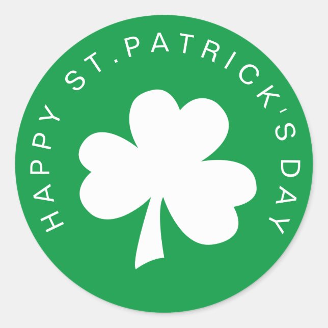 Happy St. Patrick's Day Classic Round Sticker (Front)