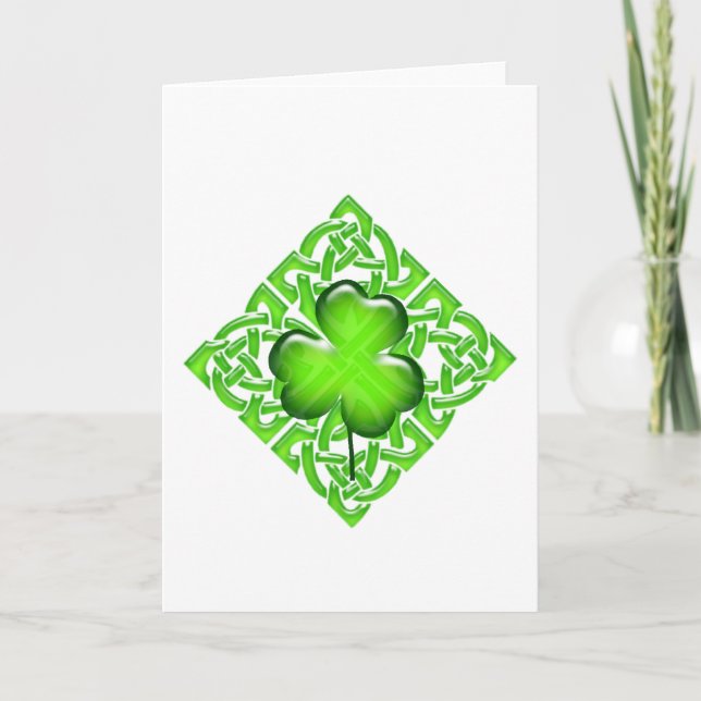 Happy St. Patrick's Day Clover Gift Card (Front)